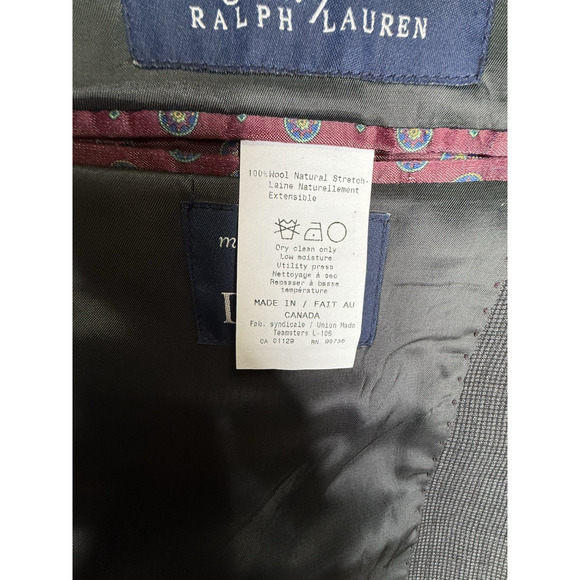 Ralph Lauren Men's Plaid Wool Blazer Suit Jacket Made for Dillard's 40S - Picture 12 of 13